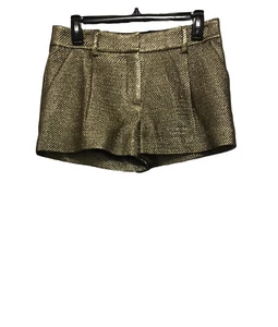 Diane Von Furstenberg pleated dressy shorts, size women’s 4 Metallic Gold. - Picture 1 of 3