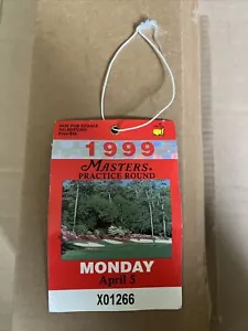 1999 Augusta Masters Badge Ticket Monday Practice Round Jose Maria Olazabal - Picture 1 of 2