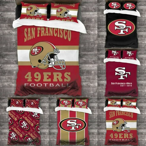 San Francisco 49ers Bedding Set 3PCS Duvet Cover Quilt Cover Pillowcases Gift Cover