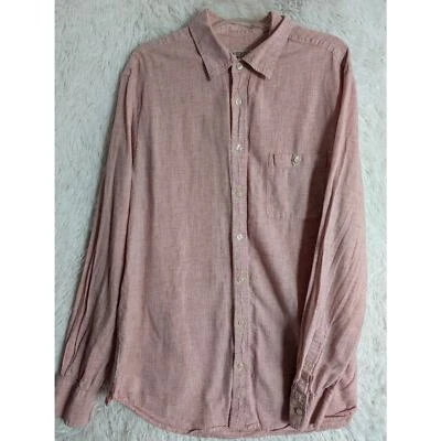 Merona Linen Blend Button Up Shirt Men's XLT Pink Long Sleeve - Image 1 of 4
