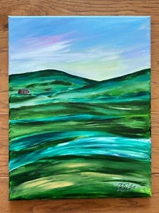 GREEN MOUNTAINS RETREAT 11x14 ACRYLIC PAINTING on CANVAS by SDSchwitters 160 - Picture 1 of 1