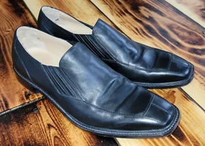 Scarpe eleganti Pronto Uomo nere in pelle slip on tutta pelle da uomo taglia 11,5 M - Foto 1 di 24