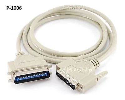 Cable de impresora 6 pies DB25 macho 25 pines a Centronics 36 pines macho 25C, P-1006 Foto 1 de 2