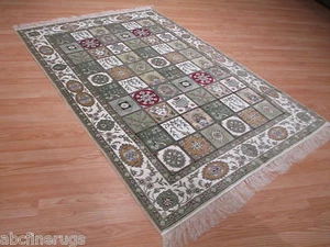 4x6 100% Super Fine SILK UNIQUE Intricate Design Handmade-knotted Rug 580635 - Picture 1 of 12