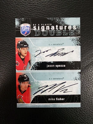 2007-08 Be A Player Dual Signature Autograph Jason Spezza Mike Fisher Auto - Image 1 of 2