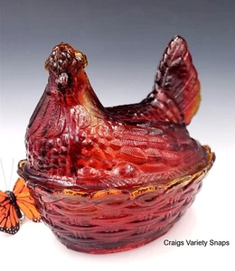 L.G. Wright Hen on a Nest - AMBERINA, LARGE 9" Unique - Picture 1 of 24
