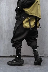 Niepce Black Techwear Pants Relaxed Fit Cyberpunk Streetwear Fashion Trousers - Picture 1 of 10