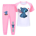 Neue Kinder Lilo and Stitch Pyjama Set kurzrmelige Baumwolle T-Shirt und Hose