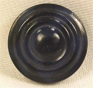 Art Deco Celluloid Button Blue & Black Dome Vintage Coat Jacket Focal Point - Picture 1 of 2