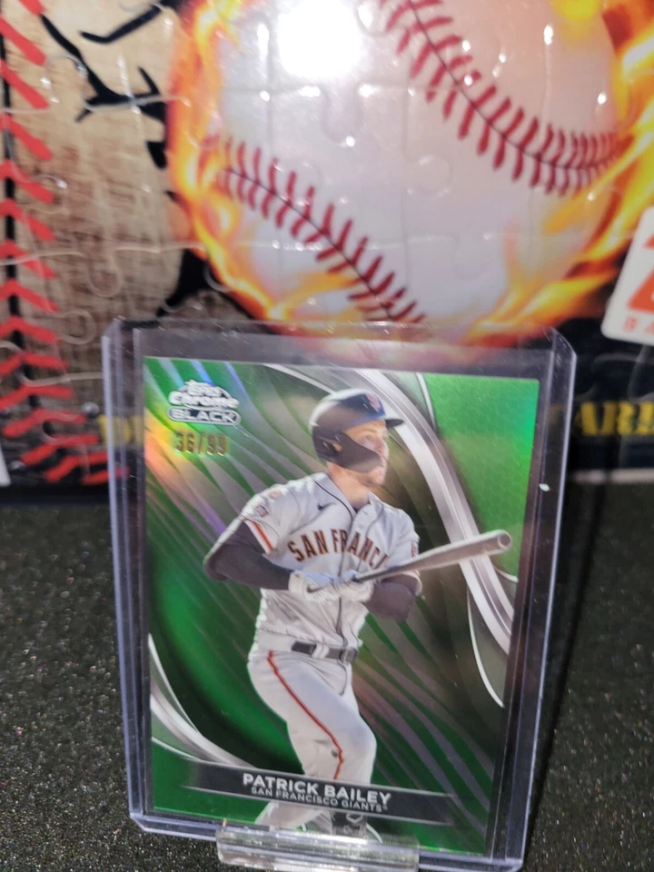 2024 Topps Chrome Black Patrick Bailey GREEN Refractor #/99   Giants - Image 1 of 2