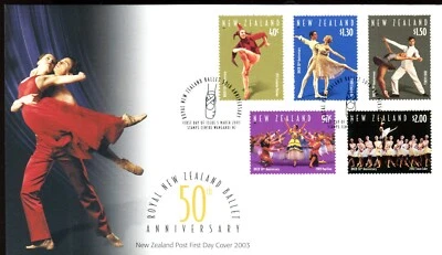 2003 New Zealand Royal NZ Ballet Jubilee (Set of 5 Stamps) FDC - Image 1 of 2