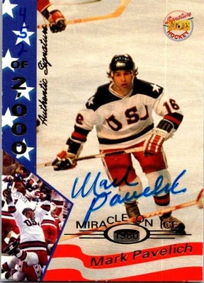 1995 Signature Rookies 1980 Miracle On Ice Set  #25 Mark Pavelich Auto /2000 - Image 1 of 2