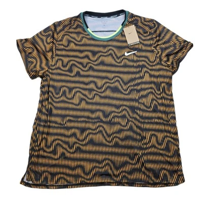 Nike Camiseta Tenis Cancha Para Hombres XXL Negro Naranja Gráfico Dri-FIT $75 NUEVO Foto 1 de 4