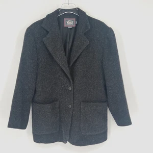 Vtg Woolrich Blazer Womens M Gray Wool Mohair Warm Cozy Business Classic Career - Picture 1 of 9