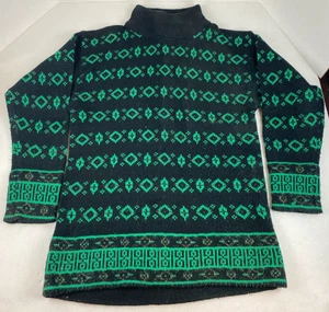 Vintage 80’s 90’s Chance Encounter Green & Black Turtleneck Sweater Size Medium - Picture 1 of 5