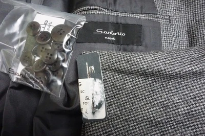 Sartorio x Kiton Gris Negro Pata de Gallo Flanne l2Pc Traje Chaqueta Pantalón 38R NUEVO Foto 1 de 4