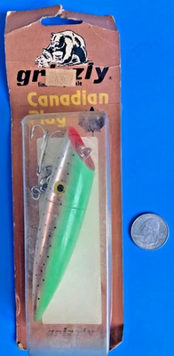 Винтажная НОВАЯ винтажная ПРИМАНКА LUCK LOUIE Bill Minser СВЕТЯЩАЯСЯ В ТЕМНОТЕ J-PLUG SALMON - Изображение 1 из 4