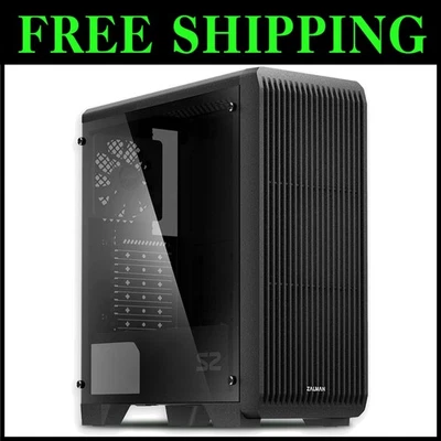 Stylish Mid-Tower PC Case with Tempered Glass and 8 Fan Support for Gamers - Image 1 of 4