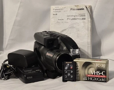 Panasonic PV-L550D VHSC Palmcorder W/ Charger Tested Works  - Image 1 of 4