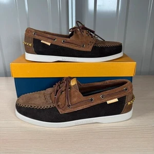 Universal Works x Sebago Portland Multi-Tone Boat Shoe Dark Brown Size UK 8.5 - Picture 1 of 14