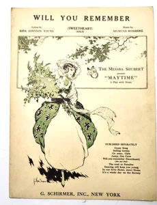 Antique 1917 WW1 Era Will You Remember Sheet Music - Picture 1 of 3