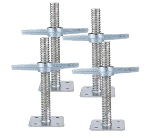 12 In Scaffolding Leveling Jack Steel Plate Base Adjustable Screw - ( 4-Pack ) - Picture 1 of 5
