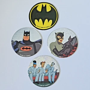 Lote de 4 Oficiales Batman La Serie Animada Pogs Waddingtons 1995 Warner Bros. - Imagen 1 de 9