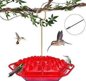 Hummingbird Feeders for Outdoors,Hanging Ant and Bee Proof,30 Feeding Red  - Picture 1 of 8