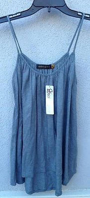 Tanque fluido horizontal gris blanco a rayas marca Saint Grace $93 nuevo con etiquetas Foto 1 de 3
