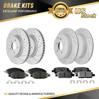 Front & Rear Rotors + Ceramic Pads for 2014 2015 2016 2017 - 2019 Infiniti QX60 - Image 1 of 4