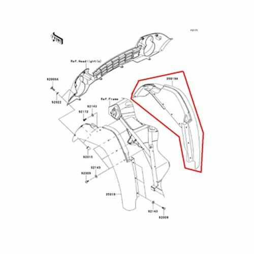 OEM GENUINE NEW KAWASAKI MULE 600 610 RIGHT FRONT FENDER FLARE FLAP GUARD — 第 1/1 张图片