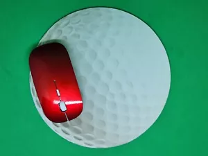 Mouse Pad Round Gaming Mouse Mat Golf Ball, Non-Slip Rubber Base  - Picture 1 of 4
