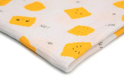 Baumwoll bedruckter Musselin Stoff Double Gauze, Kekse 50 x 130 cm - Bild 1 von 4