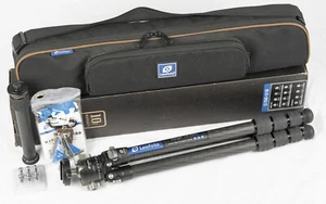 Leofoto LS-254C Carbon Tripod with LH-30 Ball Head Center Column Spikes Bag - Picture 1 of 4