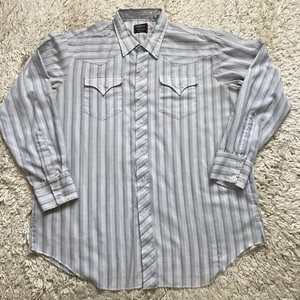Vintage H Bar C Ranchwear Shirt Mens 18 - 35 Striped Luskeys Western Cowboy USA - Picture 1 of 18