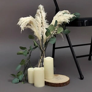 6 WHITE 32" Natural Pampas Grass SPRAYS Dried Plant STEMS Party Home Decorations - Picture 1 of 8
