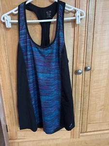 Champion C9 Duo Dry Racerback Tank Top Black & Multicolor L/G 29L x 18W - Picture 1 of 4