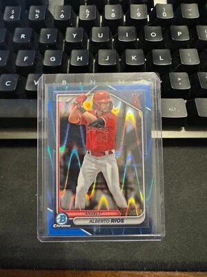 ALBERTO RIOS 2024 BOWMAN CHROME BASEBALL BLUE RAYWAVE ANGELS 150/150 - Image 1 of 2