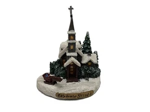 Thomas Kinkade miniatura escultura domingo noche trineo paseo 1999 en caja - Imagen 1 de 6