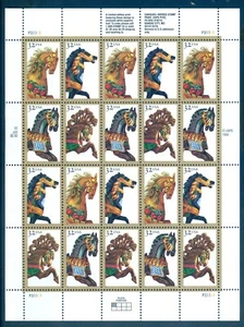 US 2976-2979 Carousel Horses, Complete Sheet/20, Mint NH - Picture 1 of 1