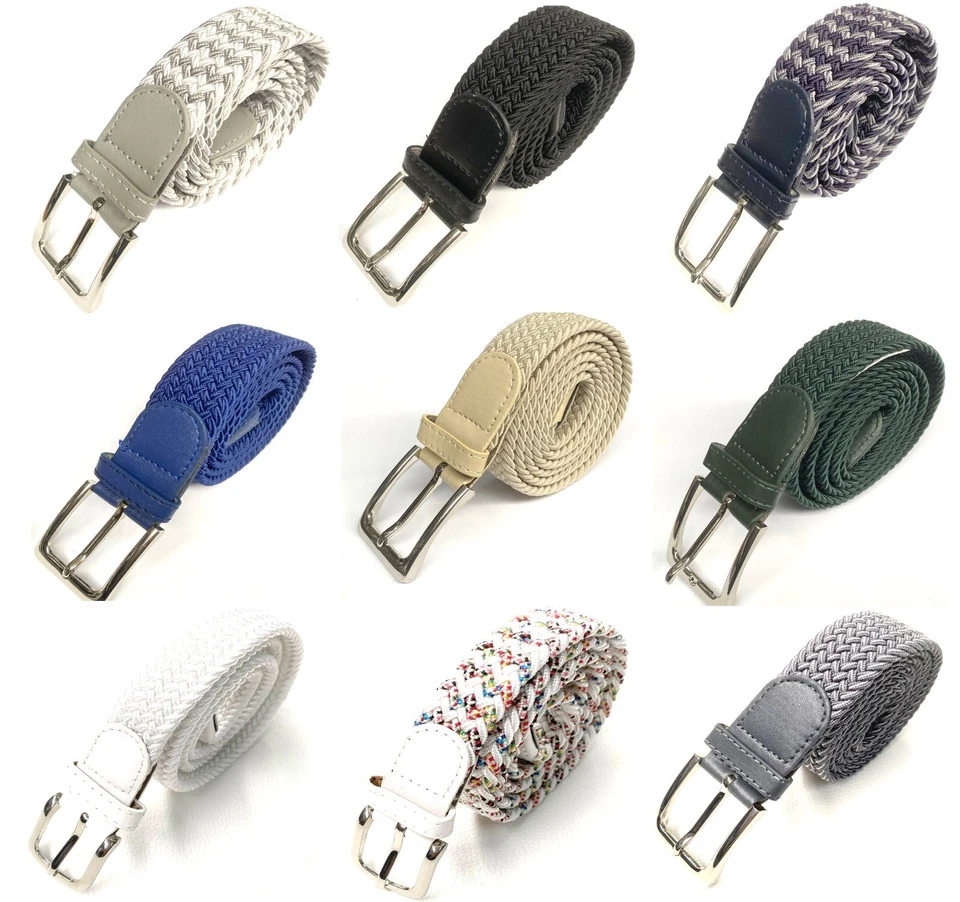 MARKENLOS Stretchgürtel Flechtgürtel Gürtel elastisch Breite 3,5cm Jeansgürtel