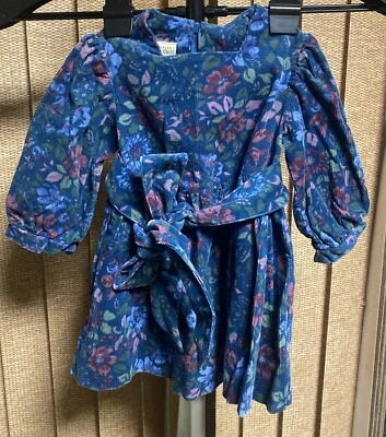 Vintage Laura Ashley Mother & Child Blue Floral Puff Sleeve Cottage core 12-18 M - Image 1 of 4