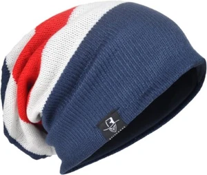 Men's Oversize Skull Slouch Beanie Large Skullcap Knit Hat - Picture 1 of 18