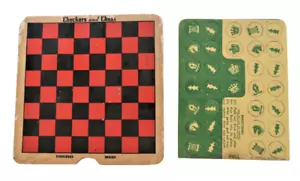 Vtg Chess Set Check Mate Travel Game Paper Unique Item Co Gift Complete 1941 - Picture 1 of 9