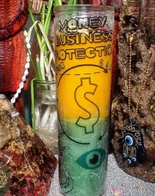 Vela de hechizo de conjurar protección de negocios y dinero de 7 días 120 horas quemadura Foto 1 de 2