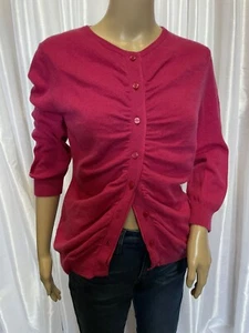GARNET HILL 100% Cashmere ruched cardigan - Picture 1 of 4