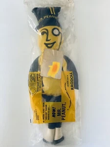 Vintage Planters Mr Peanut Plüsch gelb schwarz Stoffpuppe 19 Zoll Neu in Verpackung Original Tasche - Bild 1 von 3