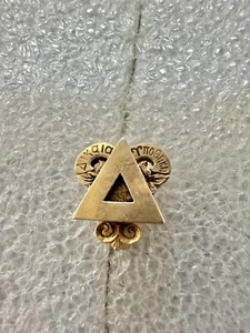Antique 14k Yellow Gold Delta Upsilon Fraternity Pin Hat Pin 3.02 Grams  - Picture 1 of 5