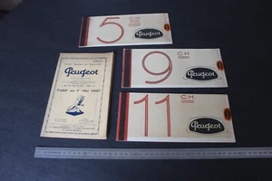 (MN6/A) 3 brochures PEUGEOT 5, 9 et 11 ch + tarif 1927 - Picture 1 of 10