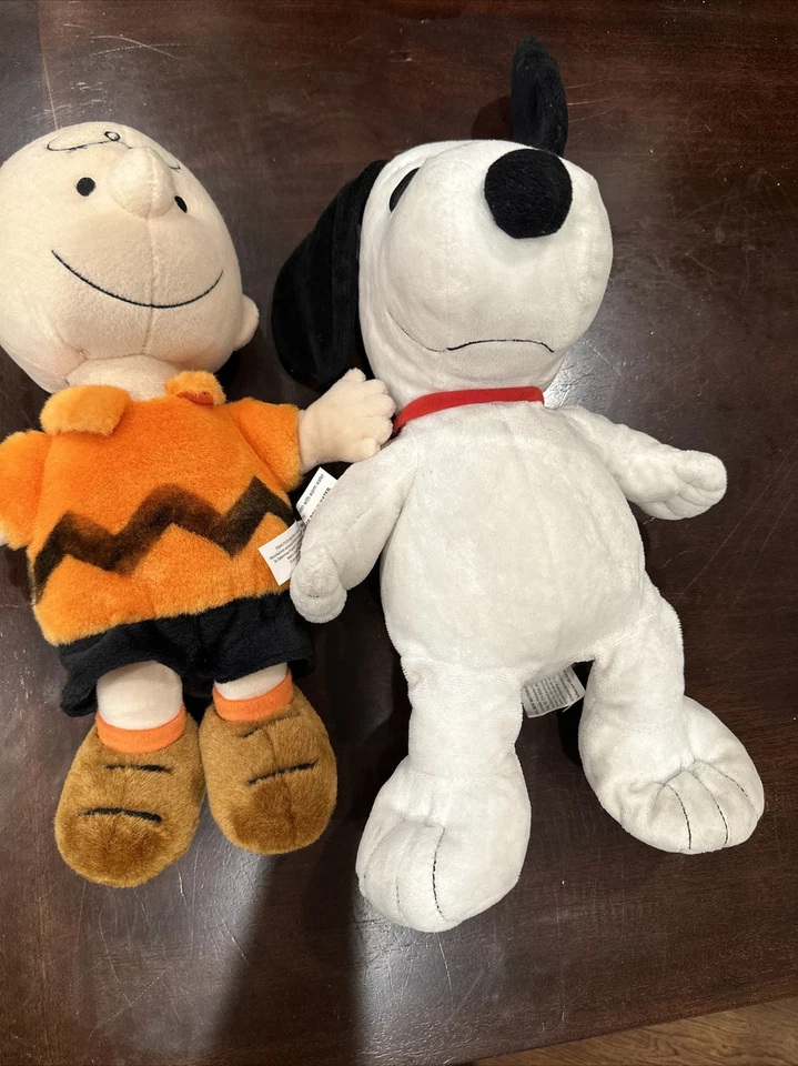"Lote de 2 peluches de peluche Charlie Brown y Snoopy Peanuts Kohls Cares 10""" Foto 1 de 4